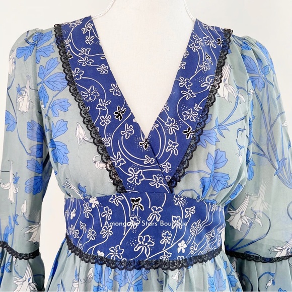 Anthropologie Fei Silk Floral Blouse ASO Lorelai in Gilmoure Girls Size 4 - Picture 8 of 10